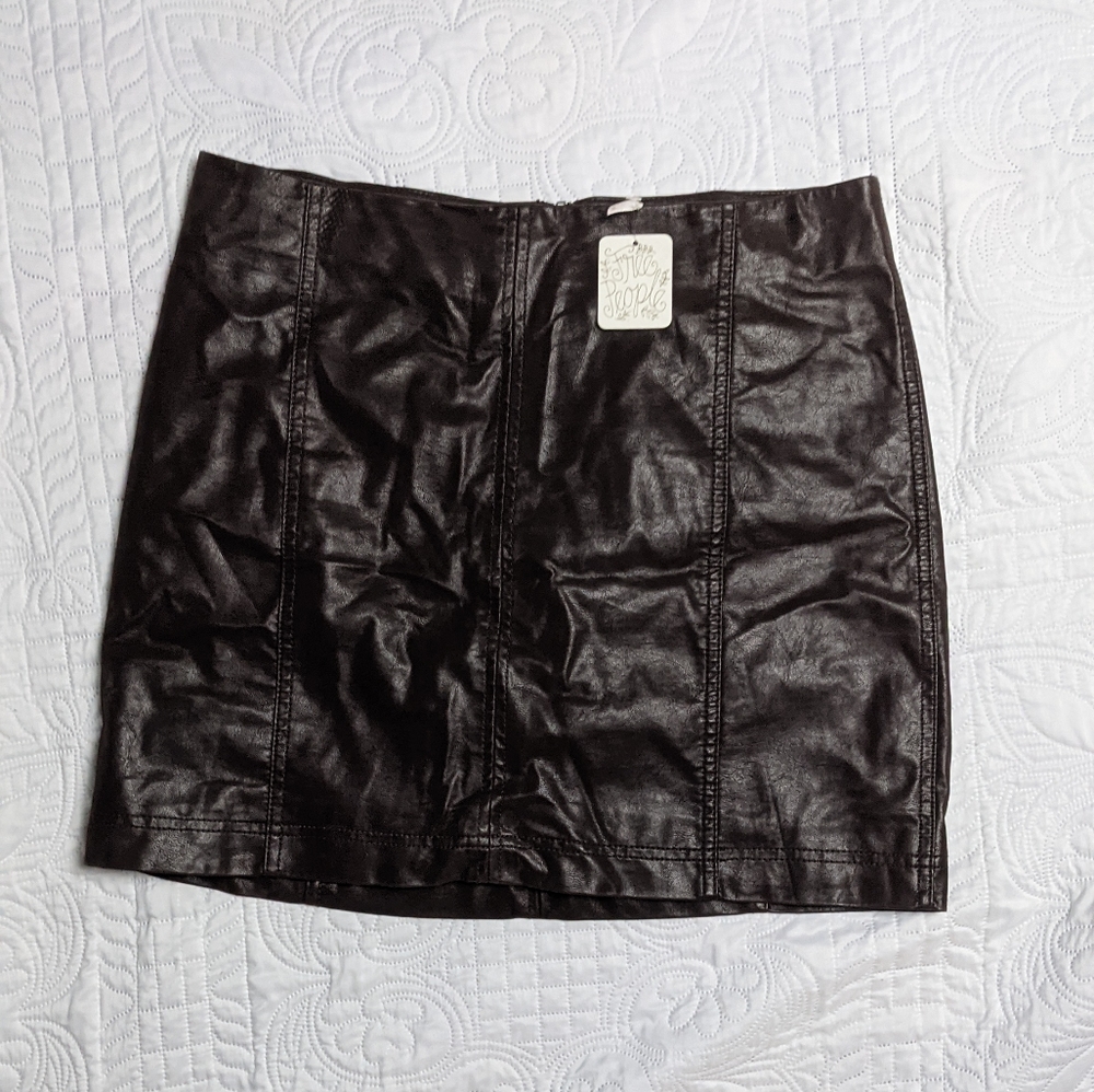 NWT Free People leather skirt!
